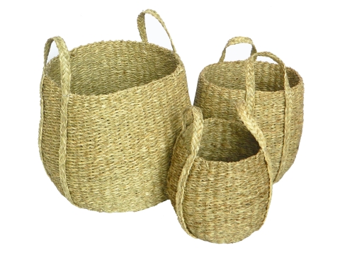 3pc seagrass storage baskets